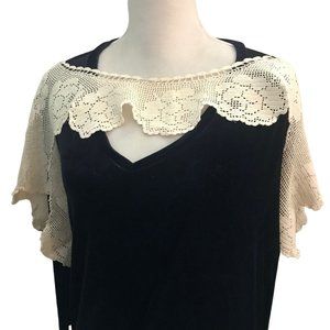 Antique Victorian Crochet Collar with Shoulder and Arms Drape